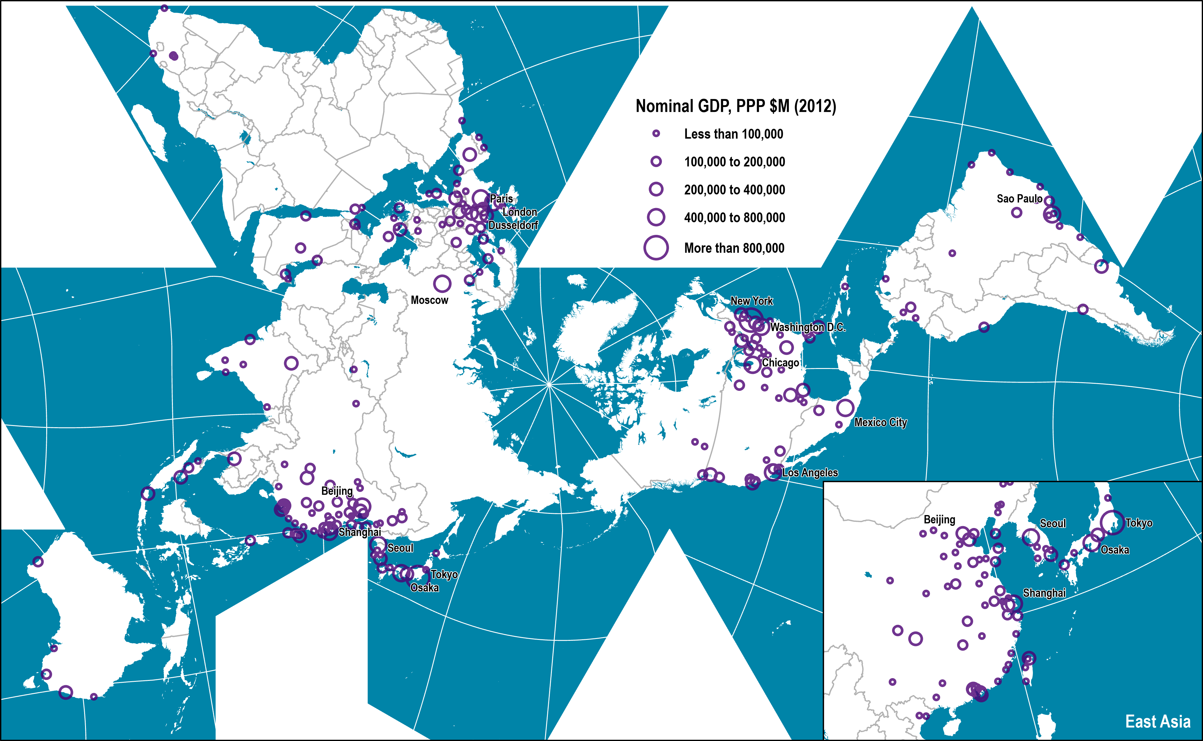 The Economic Output of the World's Major Metropolitan Areas, 2012 | The Geography of Transport Systems The Economic Output of the World's Major Metropolitan Areas, 2012 | The Geography of Transport Systems