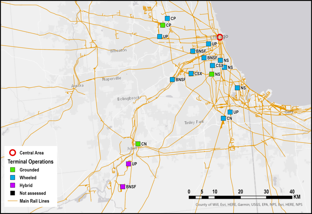 Intermodal Rail Yards in the Chicago Metropolitan Area | The Geography of Transport Systems