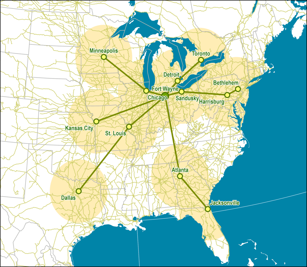 Triple Crown Intermodal Network | The Geography of Transport Systems