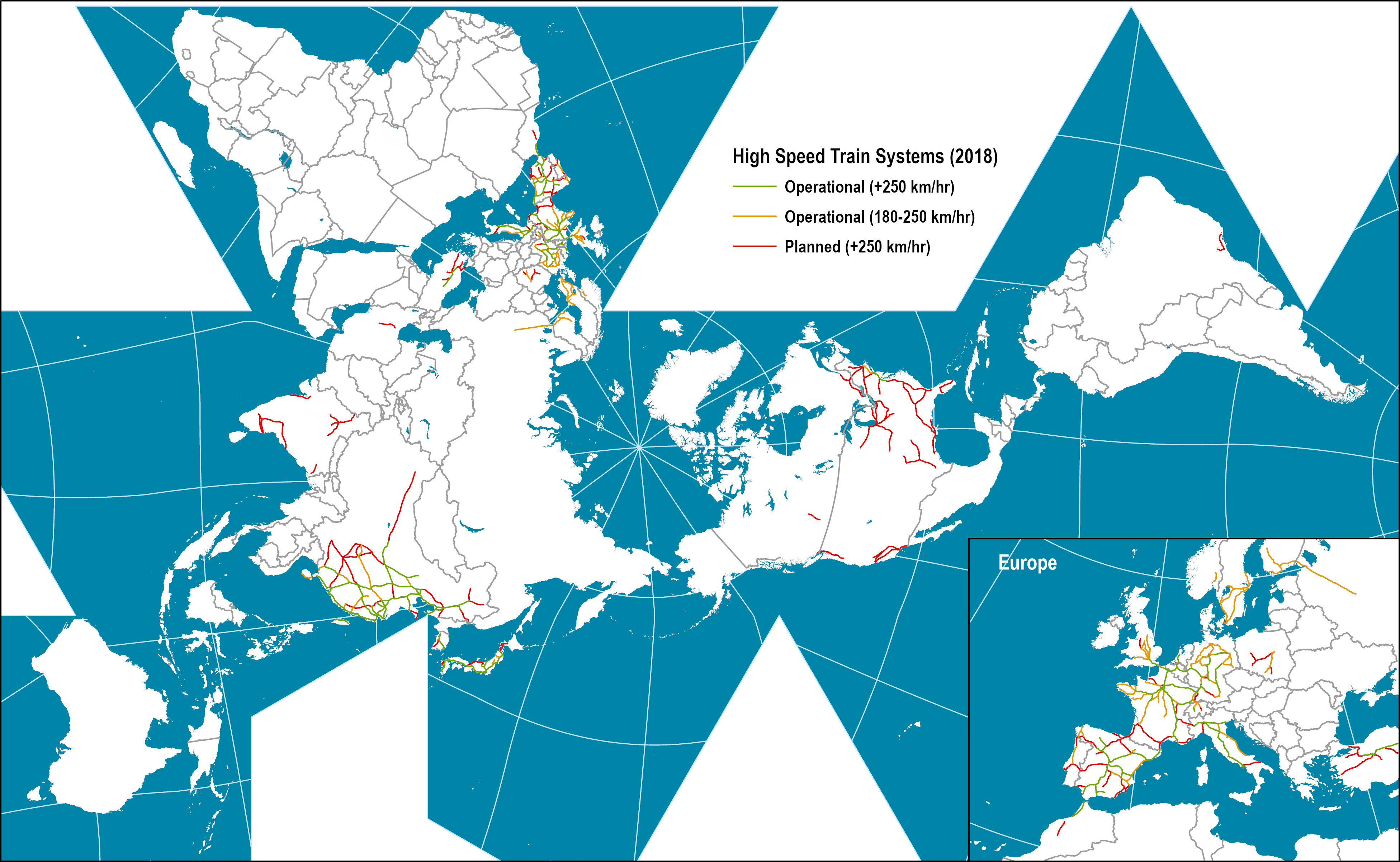 World High Speed Rail Systems 2018 The Geography Of Transport Systems