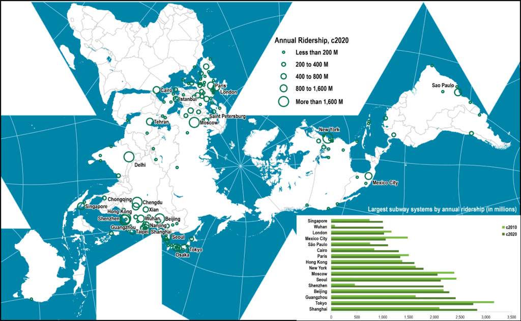 World's Main Subway Systems, c2020 | The Geography of Transport Systems