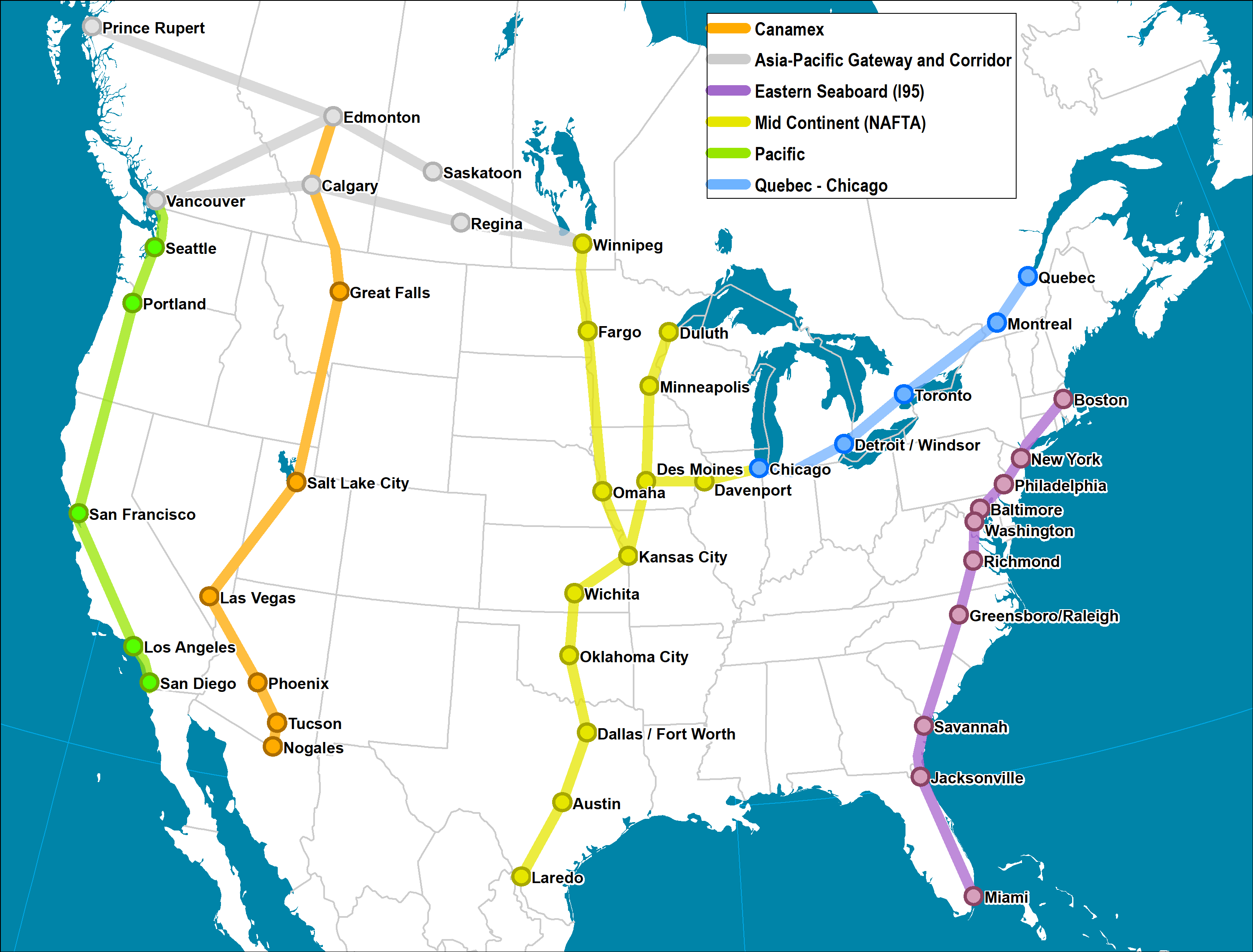 Some North American Trade Corridor Initiatives | The Geography Of ...