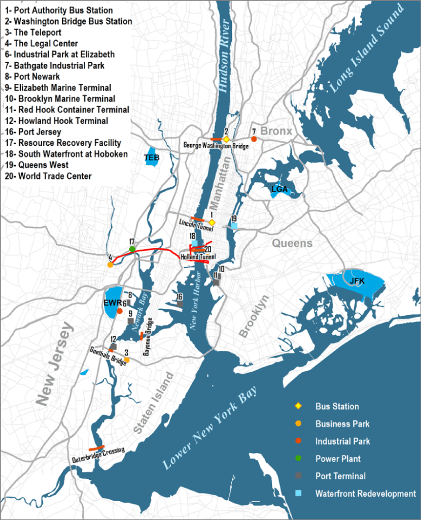 port authority new york map The Port Authority Of New York And New Jersey The Geography Of port authority new york map
